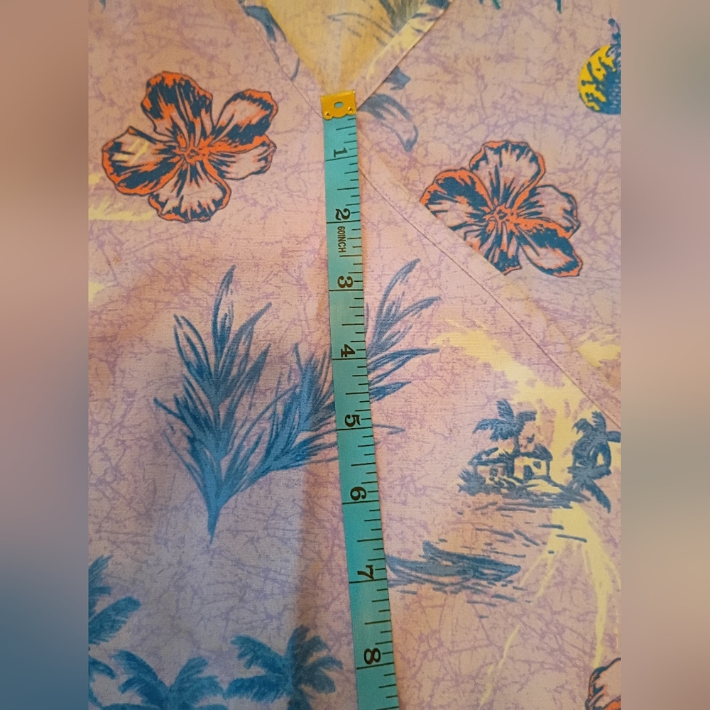 SB Scrubs Lavender Floral Print V-Neck Scrub Top | Size XL - Picture 7 of 10